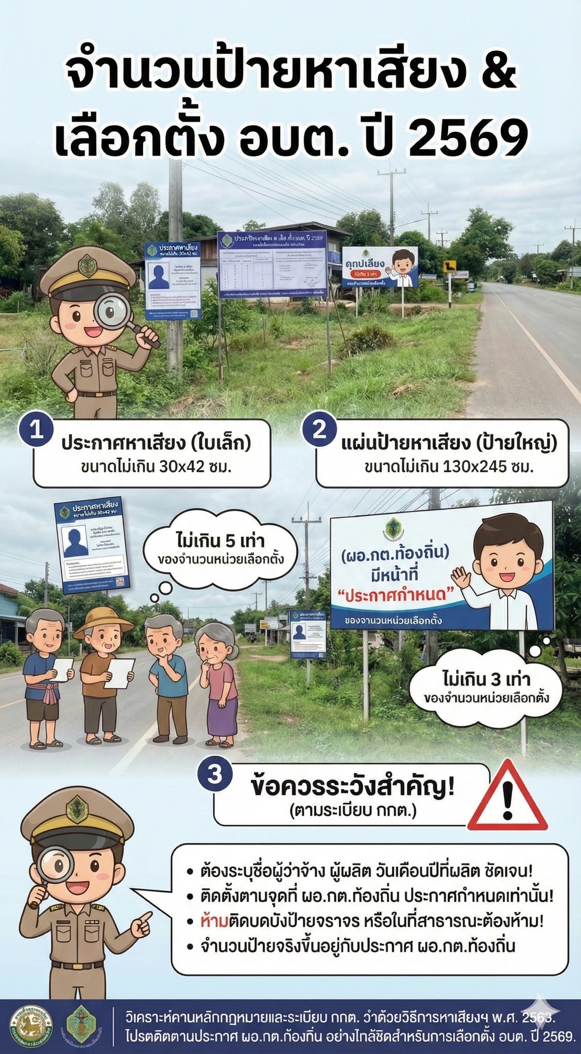 ประชาสัมพันธ์ จำนวนป้ายหาเสียง & เลือกตั้ง อบต. ปี 2569